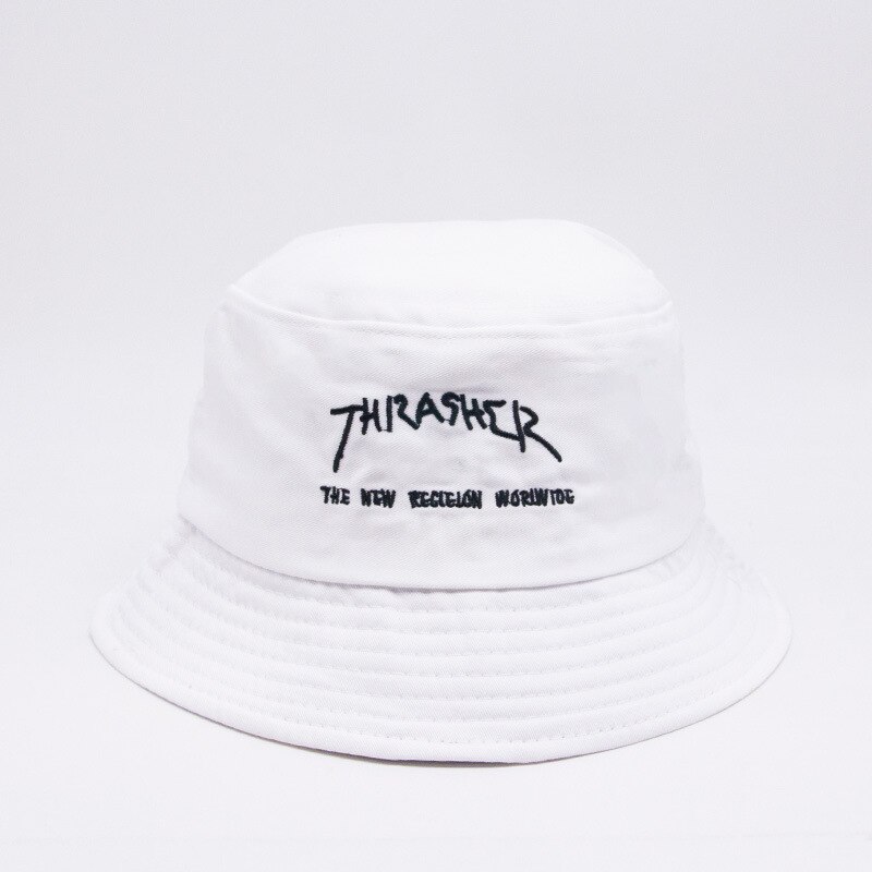 Chapeau de poisson unisexe | Noir blanc jaune été femmes hommes Couple chapeaux unisexe, casquette Hip Hop, chapeau seau Panama protection solaire, chapeaux de pêcheur: THRA white