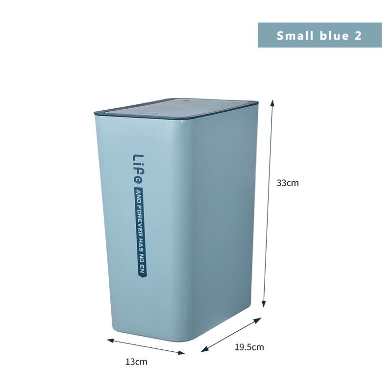 10/15L Nordic Press Waste Bin With Lid Kitchen Recycling Bins Bedroom Thickened Plastic Classification Trash Can: Blue2-S
