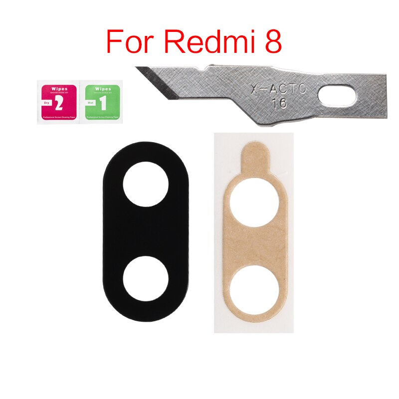 2set/lot Back Rear Camera Lens Glass Cover For Xiaomi Redmi 8A Note 8 9S Pro 8T With Adhesive Sticker: For Redmi 8