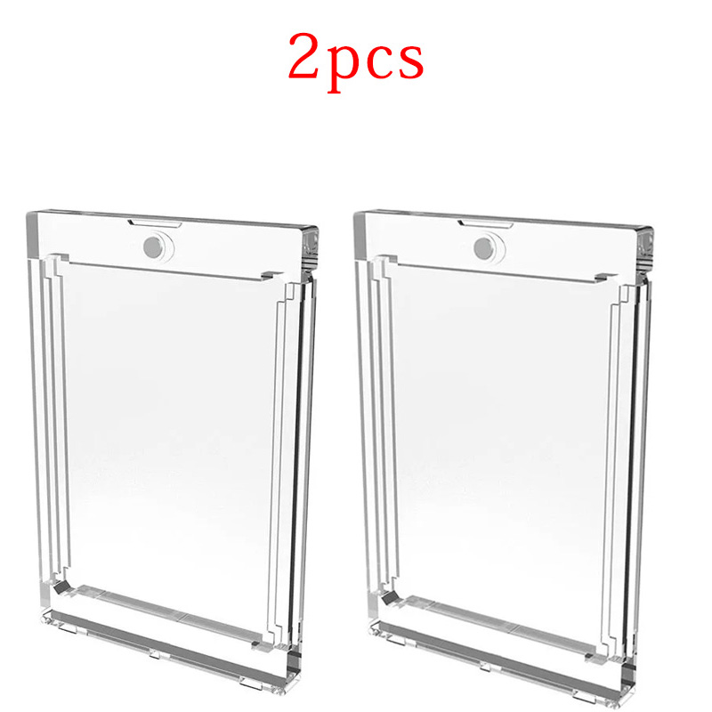 Set 35PT Kartenhalter, magnetisch, Acryl, Stützschutz, Hartplastikhüllen, Sammelvitrine, Baseball, Fußball, Sportkarten: Licht Grün