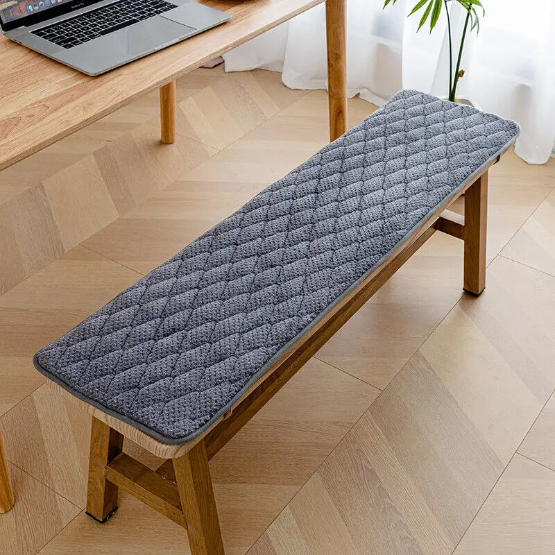 Tapis de coussin de banc en peluche épais, Long tabouret de canapé, siège antidérapant, automne hiver, Long rembourré, tapis d'armoire d'extrémité de lit,