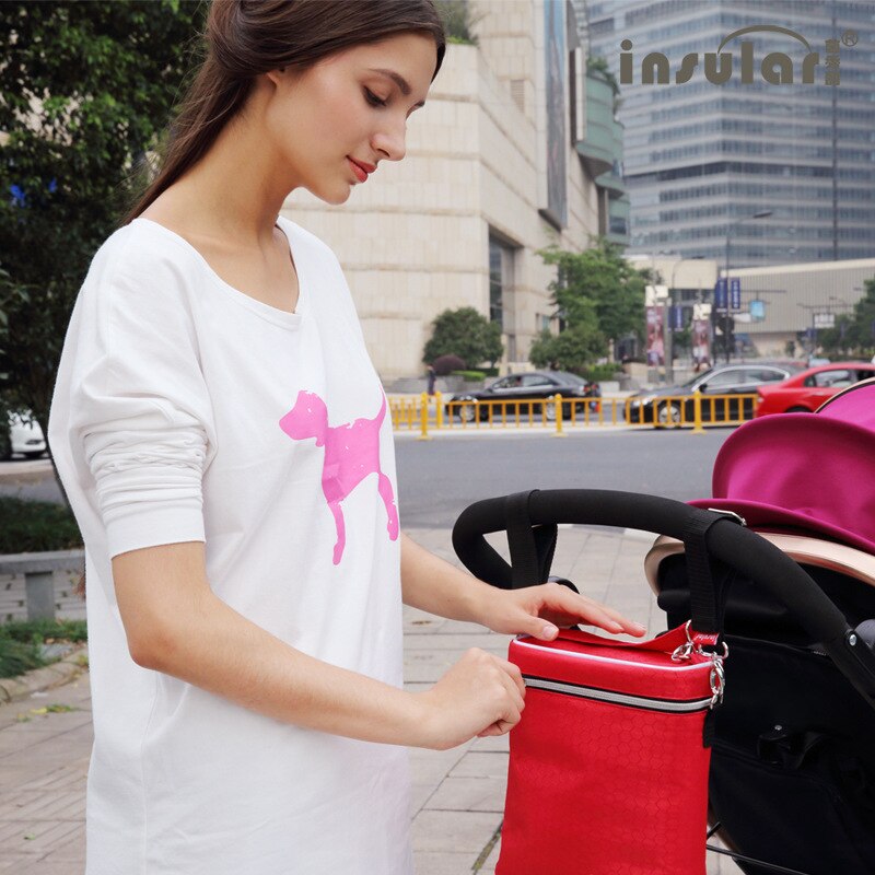 Bolsa térmica multiusos para biberones, bolsa de almacenamiento térmico para leche, bolsas de almacenamiento para mamá, mensajeros, calentador de alimentos para cochecitos DBO