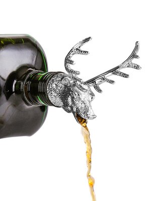 Seltsame 4 Farben Goldene Hirsch Kopf Wein Mund Elch Karaffe Zink-legierung Wein einstellen Rose Gold Bar Familie Wein Werkzeuge zubehör