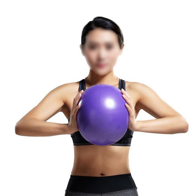 Pilates Ball Thick PVC Portable Anti-slip Light weight Gym Fitness Set: Purple