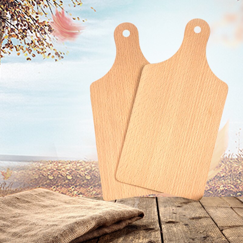 Wood Cutting Board with Handle Overturnable Smooth and Firm Rectangular Hardwood Cutting Board for Kitchen