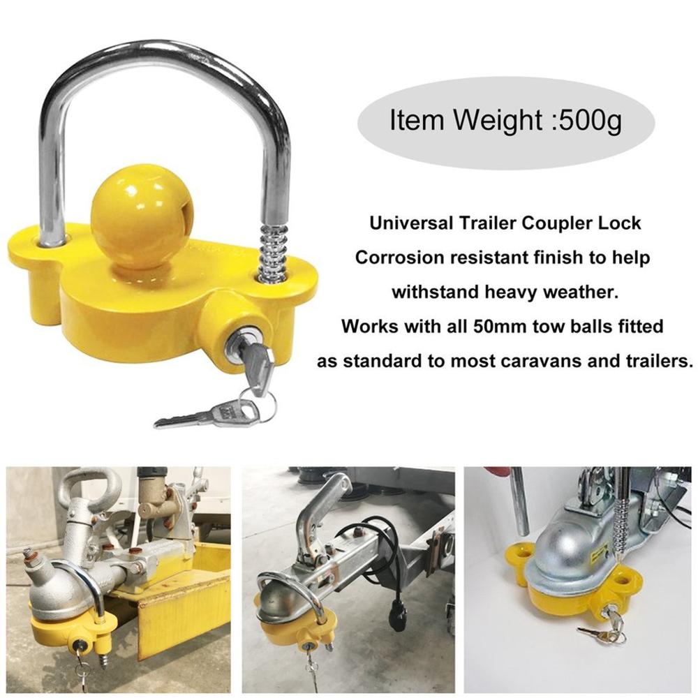 Universal Anti-Theft Lock Hitch Coupling Lock Trailer Parts Tow Ball Caravan Camping Anti Theft Trailer Accessories