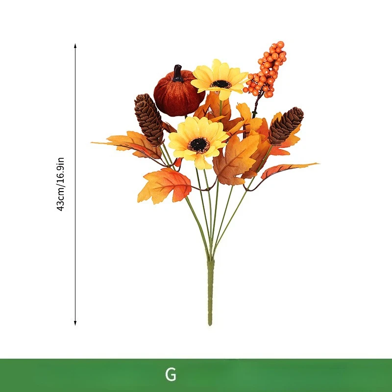 Tuindecoratie Simulatie Esdoornbladeren Zonnebloemen Oranje Boeket Kerstmis Halloween Auditorium Decoratie Kunstbloemen: green