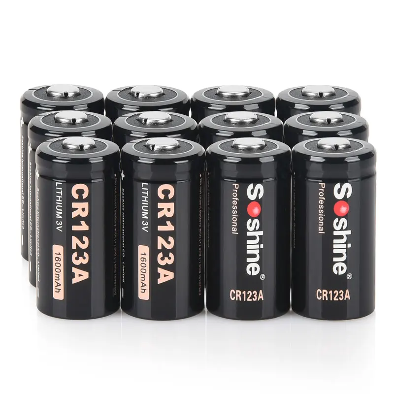 Soshine 3 V CR123A bateria 1600mAh 3 V baterie litowe jednorazowy akumulator do aparatu cyfrowego bezprzewodowy kalkulator myszy: Niebieski