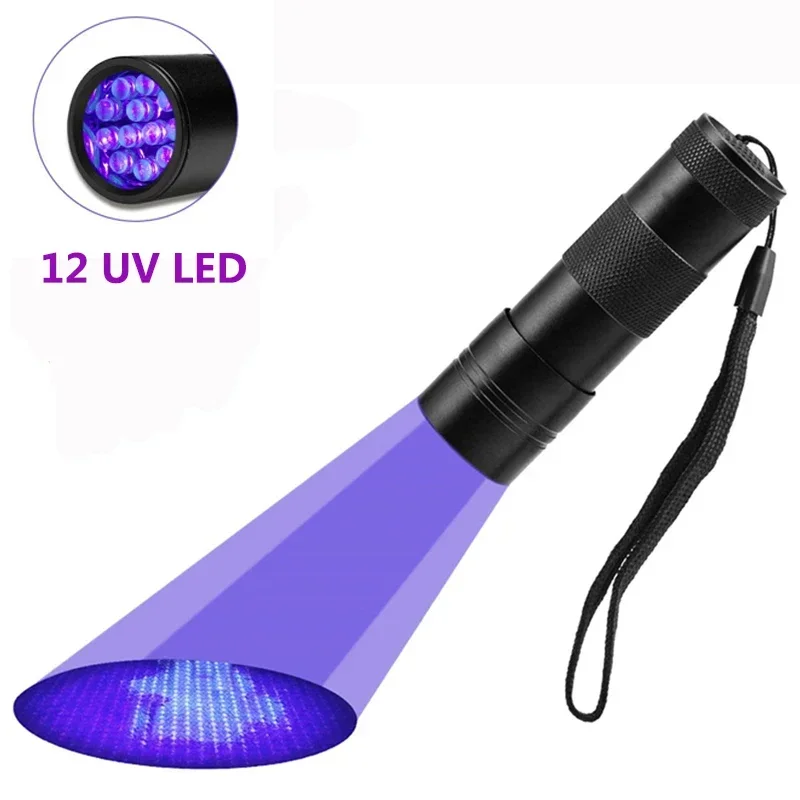 12/21/51 LED tragbare UV-Taschenlampe, Schwarzlicht, UV-Taschenlampe, Schwarzlicht-Detektor für Hundeurin, Haustierflecken und Bettwanzen: 1w