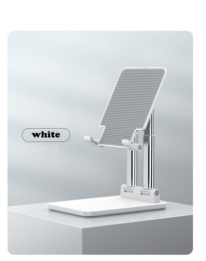 Jykt Universele Desktop Mobiele Telefoon Houder Stand Voor Iphone Ipad Verstelbare Tablet Opvouwbare Tafel Mobiele Telefoon Desk Stand Houder: white-shuang whirte