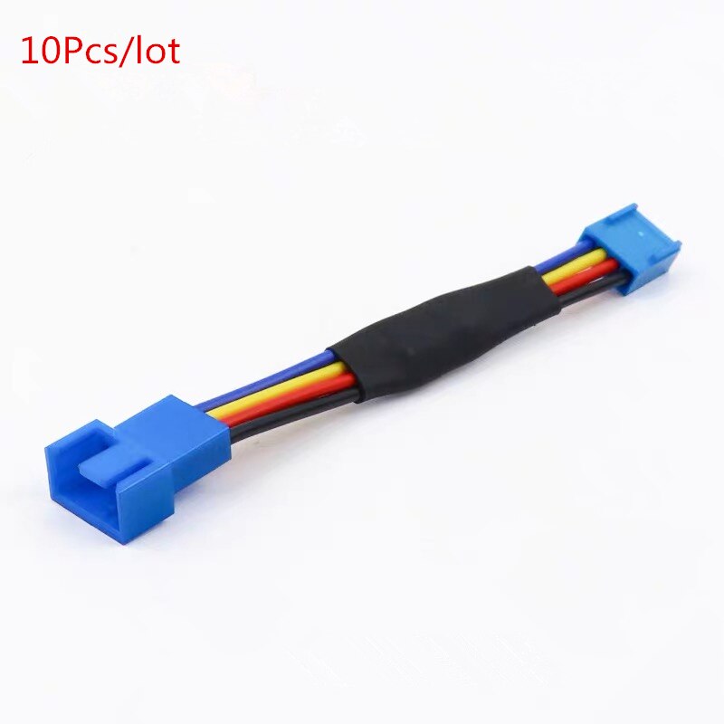 10 sztuk/partia rezystor wentylatora kabel 3 / 4 Pin męski na 3 / 4Pin złącze żeńskie zmniejszyć PC CPU wentylator prędkości hałas rezystor spowolnić kabel: 10pcs 4pin  blue