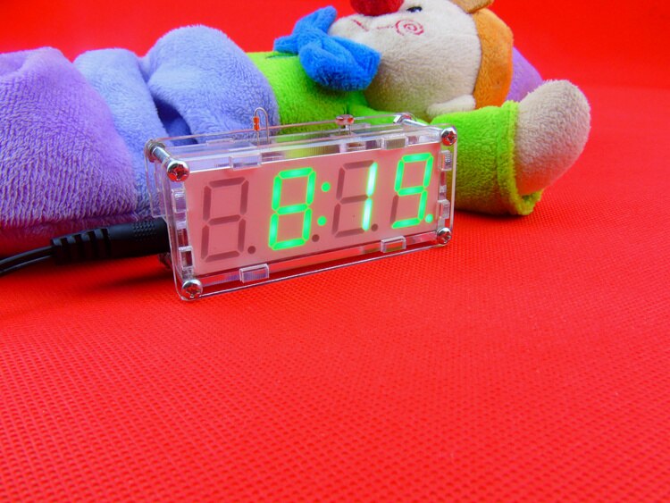 LED electronic clock production kit DIY51 single-chip digital clock parts: Green  