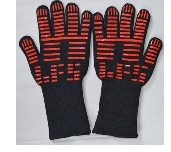 Handschuhe Wärmedämmung BBQ Hochtemperatur-draht-haar Widerstand 500-800 Grad Feuerfeste Mikrowelle Anti-Schleudern: Stil 5