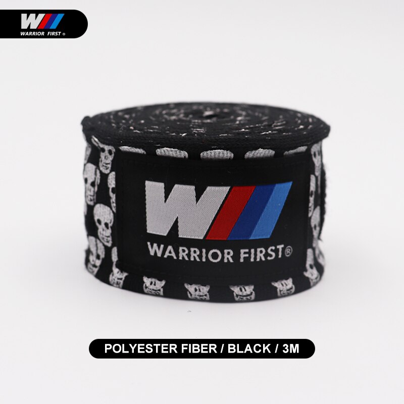 3m/5m Boxen Boxbandagen Schädel Bandage Stanzen Hand wickelt MuayThai MMA Boxen Schulungen Handschuhe Handgelenk Schützen Faust schlagen Handschuhe: 3M klein Schädel-Schwarz
