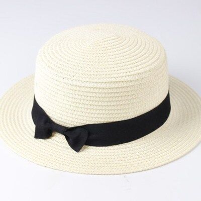 Zomer Ouder-kind Emmer Cap Vrouwen Zonneklep Strik Strohoed Meisjes Outdoor Strand Reizen Zonnescherm Brede Cap