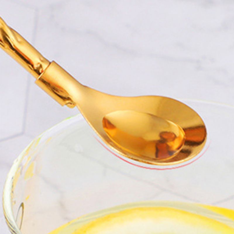 Drinking Twisted Straw Spoon Stainless Steel Long Handle Tea Scoop Coffee Stir Stick For Bar Party Dinnerware Set