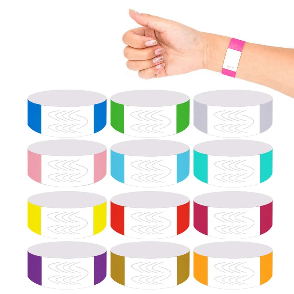 100 Stück Papier Tyvek Armbänder wasserdichte Party synthetisches Papier Handgelenk Spielplatz Mehrzweck Armbänder Ich würde Armbänder