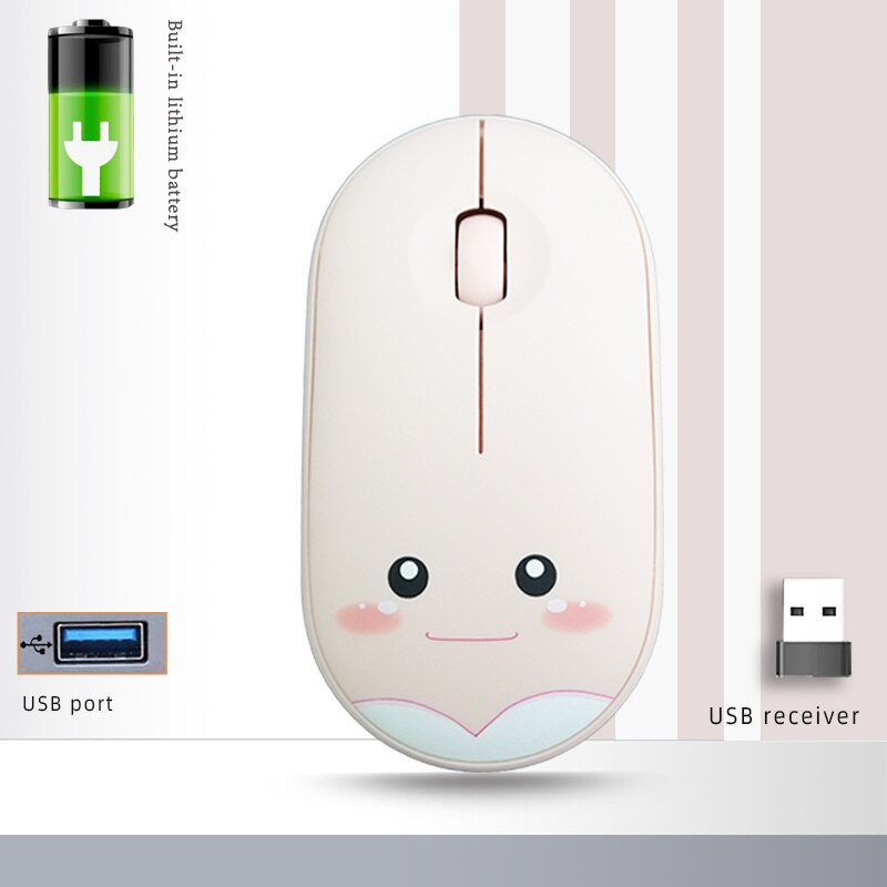 2.4G Wireless Mouse For Apple Macbook Air For Xiaomi Macbook Pro Rechargeable Mice For Huawei Matebook Notebook Computer Laptops: Wireless Pink