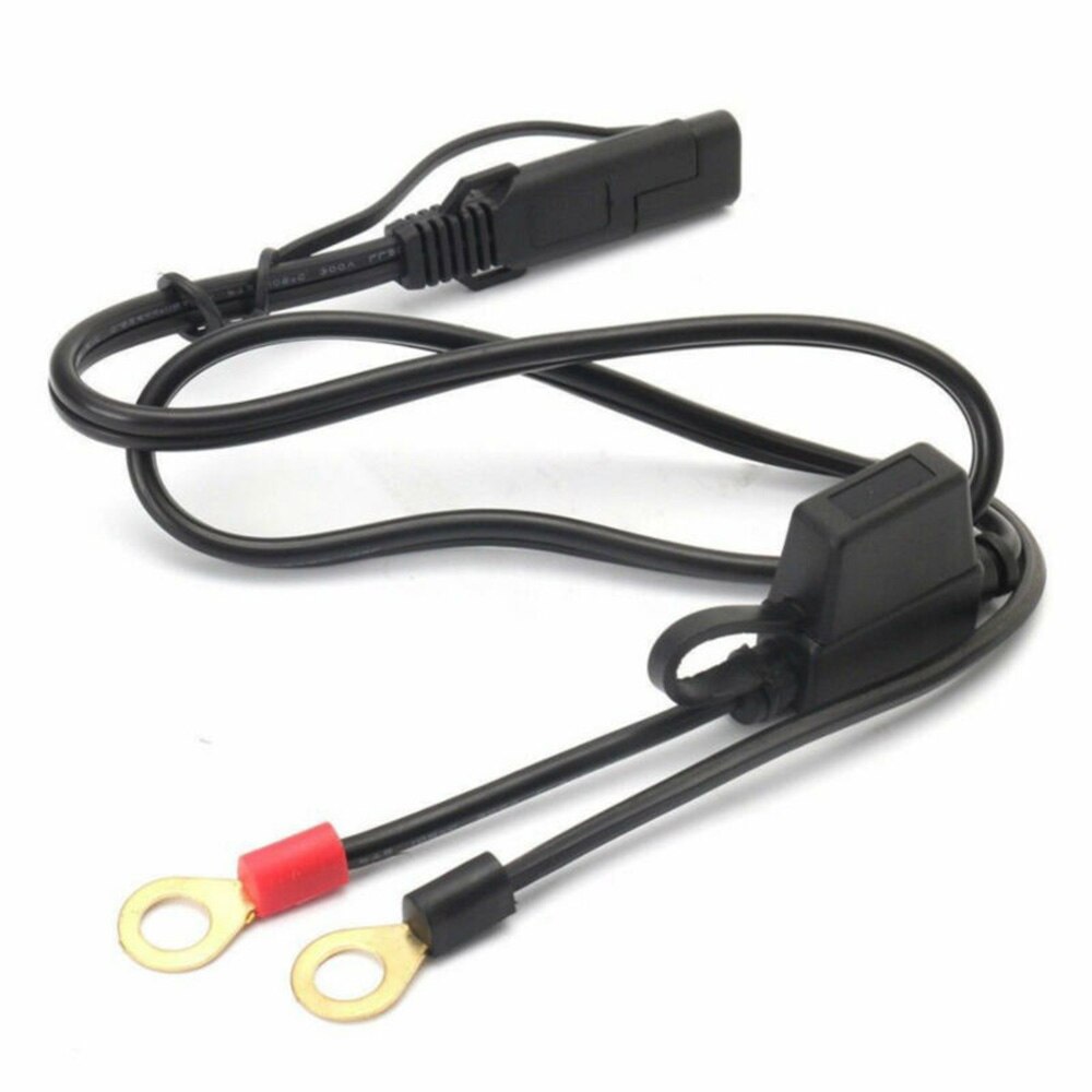 Motorcycle Battery Charger Cable Black 12-24V Adapter 10A Weatherproof