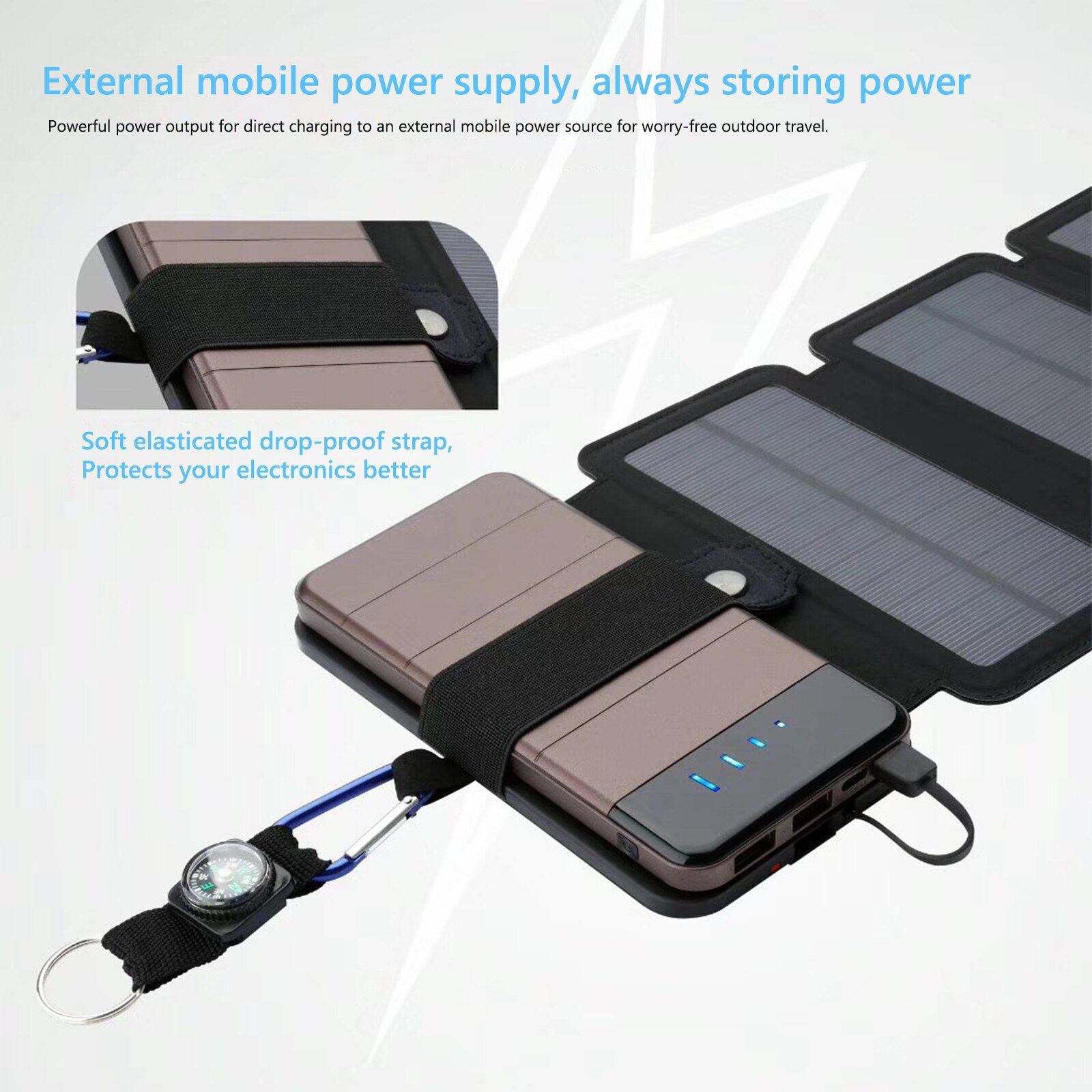 20W Power Folding Solar Cells Charger Outdoor 5V USB Output Devices Portable Solar Panels For Phone Charging