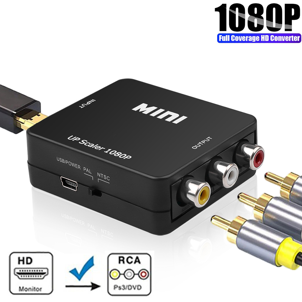 Hdmi Naar Rca Converter 1080P Hdmi Naar Av Converter Hdmi Adapter Video Composiet Converter Hdmi Switch Ondersteuning Ntsc Pal Hdmi2av