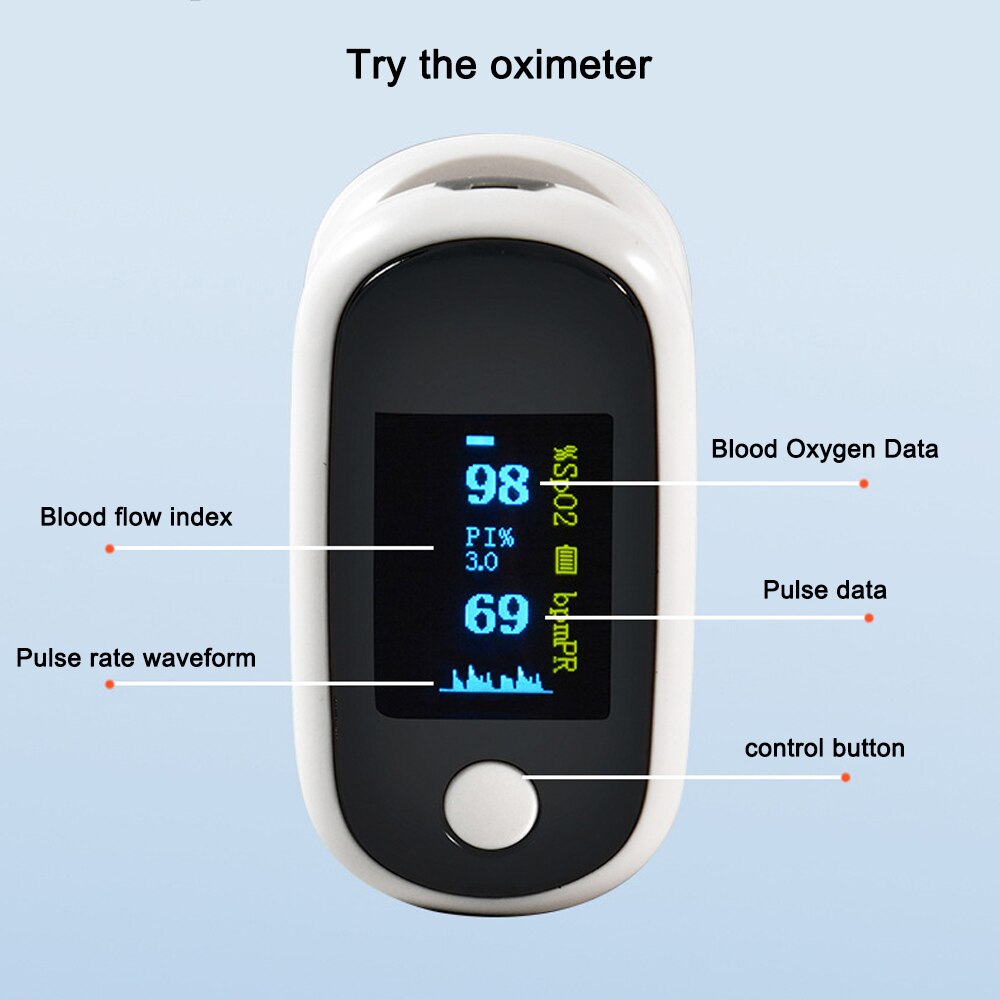 Oxymètre De pouls SpO2 PR PI oxymètre De fréquence cardiaque Rechargeable OLED à batterie au Lithium USB arrêt automatique