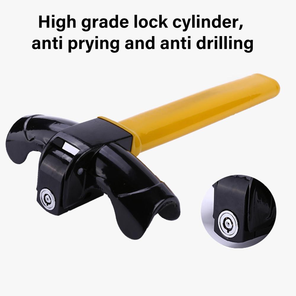 Universal Car Steering Wheel Lock with 2 Keys copper cylinder Anti-Theft Locking Fit for Van SUV Security Rotary T-Shaped Lock