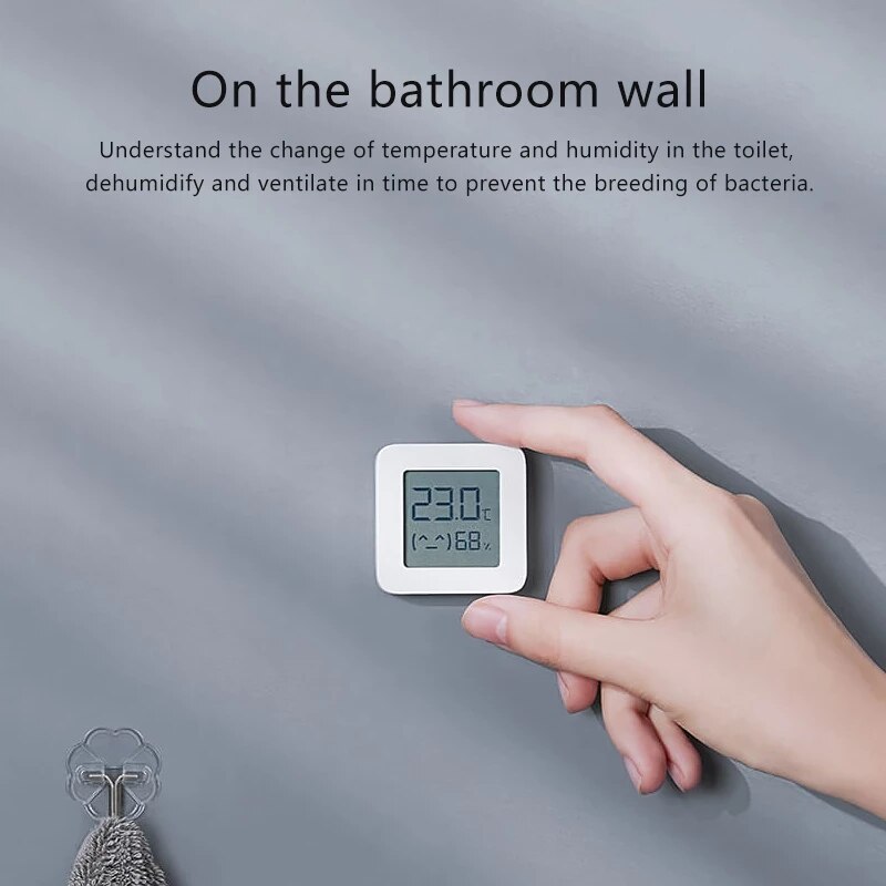 Termômetro digital xiaomi mijia bluetooth, tela de lcd inteligente, medidor de temperatura, umidade, aplicativo mijia