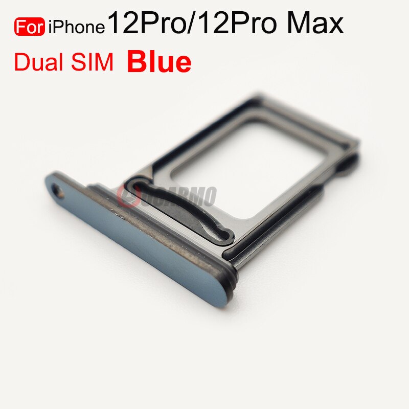 Aocarmo 10 Stks/partij Sim-kaart Voor Iphone 12 Pro Max 12Pro Sim Card Tray Slot Houder Adapter Socket: Dual----Blue