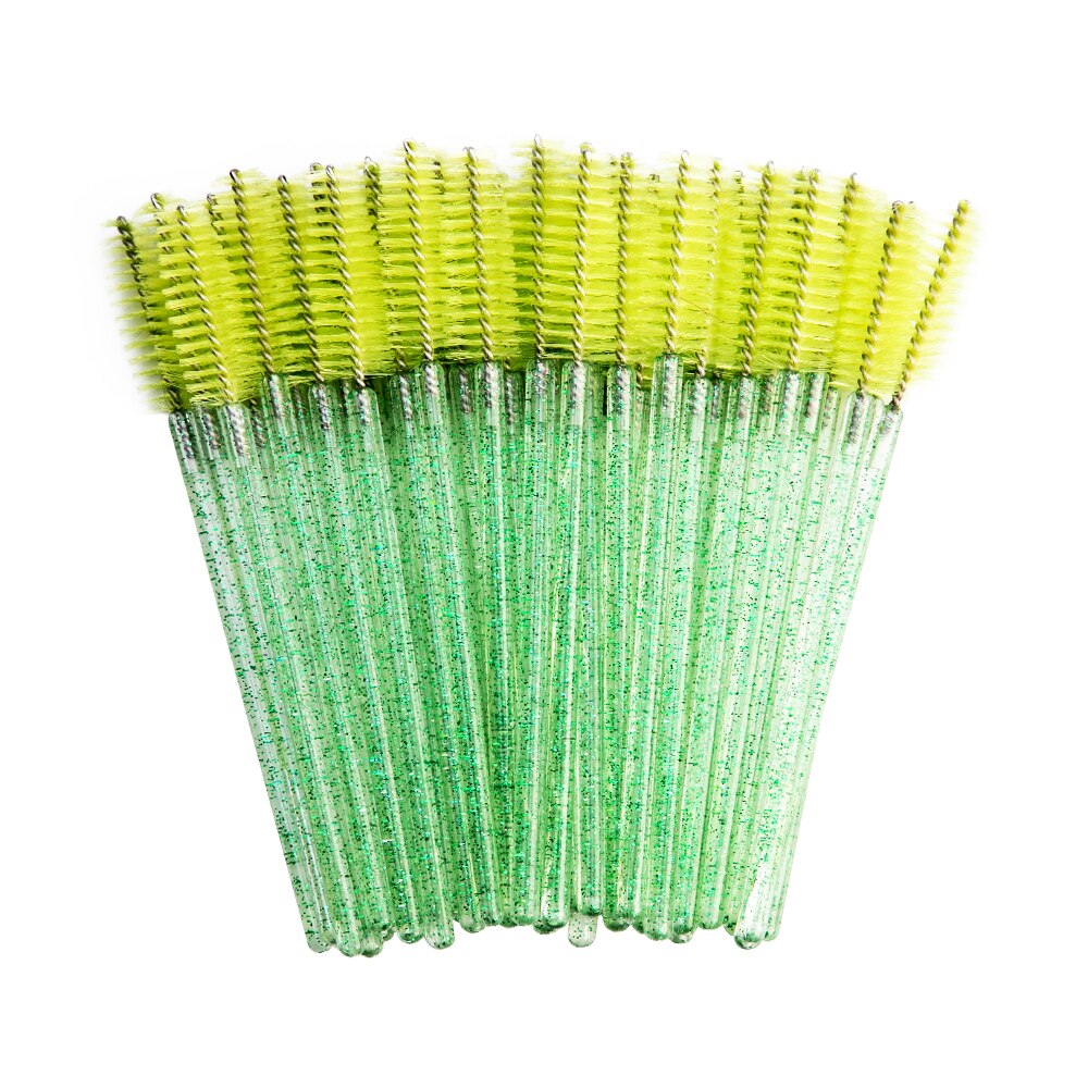 100 unids/pack nueva buena desechable pestañas maquillaje para pestañas cepillo Mini varitas de rímel de pincel para maquillaje herramienta de maquillaje: Green