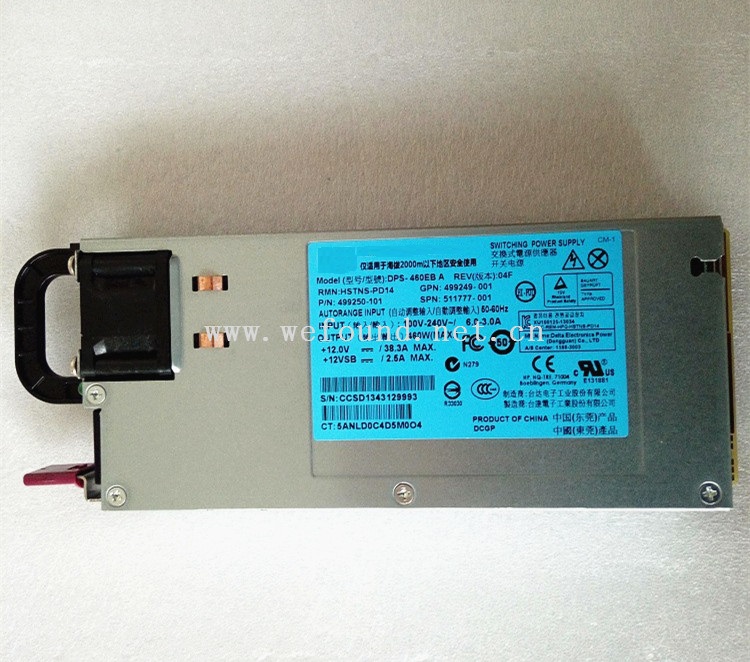 100% werkende voeding Voor DPS-460EB EEN HSTNS-PD14 499250-101 460 W Volledig getest