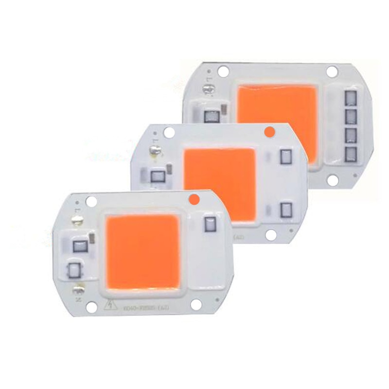 Puce LED COB à spectre complet, module de lampe pour la croissance des plantes, 20W 30W 50W, ac 110V/V, 1 pièces