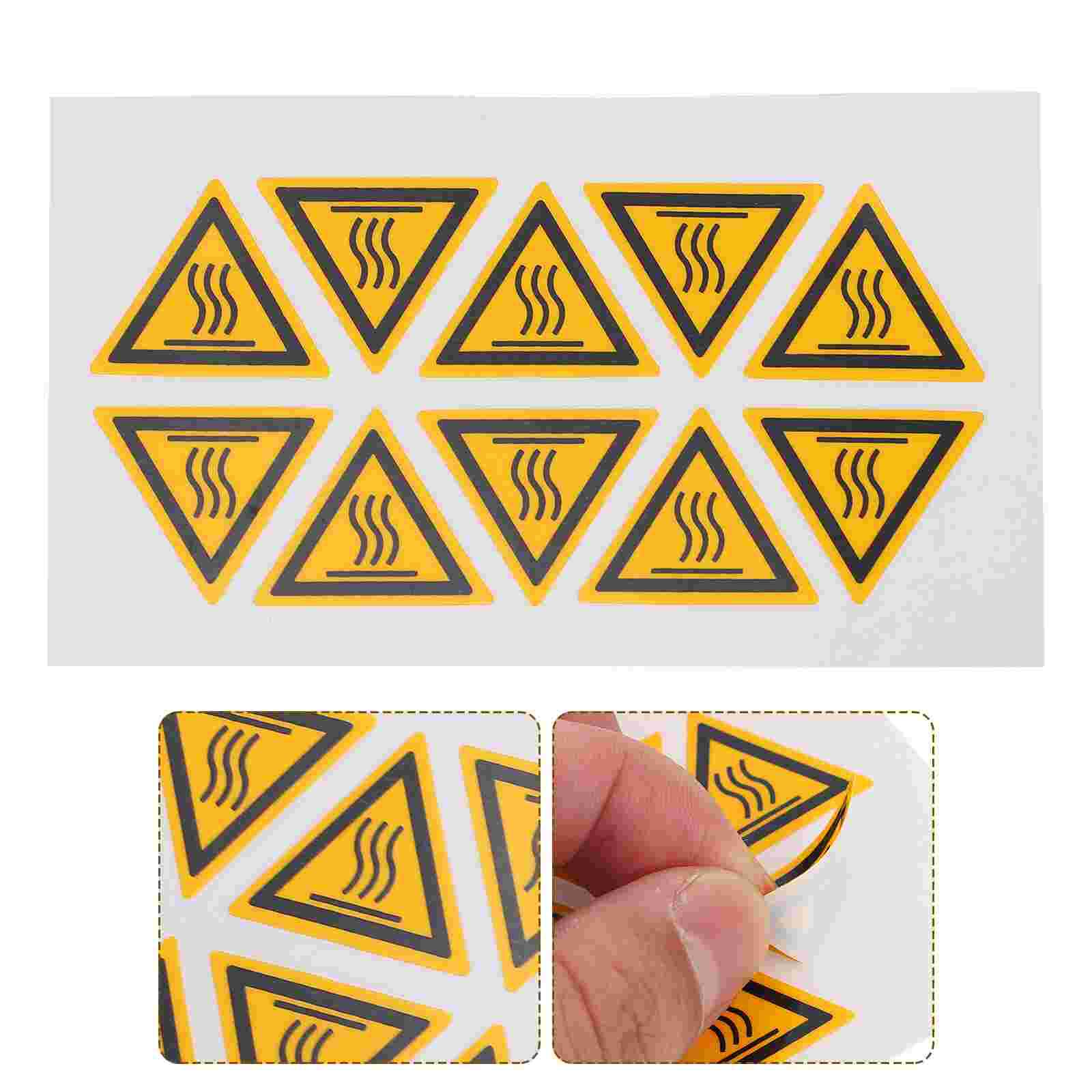 10pcs Equipment High Temperature Warning Sticker Caution Scald Label Sticker