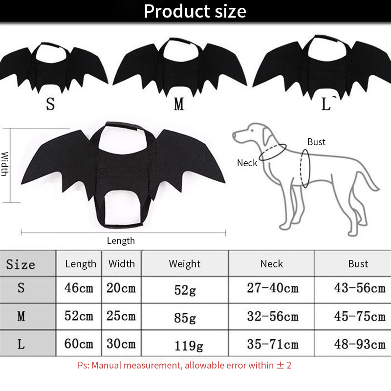 Vêtements pour chat à la , ailes de chauve-souris, Costume de chien drôle, aile artificielle, accessoire de Cosplay pour animaux de compagnie, Costume d'halloween et de noël pour chat, produits pour animaux de compagnie