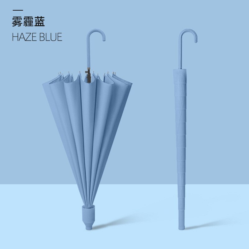 Japonês luz sol guarda-chuva feminino anti uv sombrinha impermeável unisex longo lidar com bumbershoot quatro estações universal sombrinhas: Smoke blue