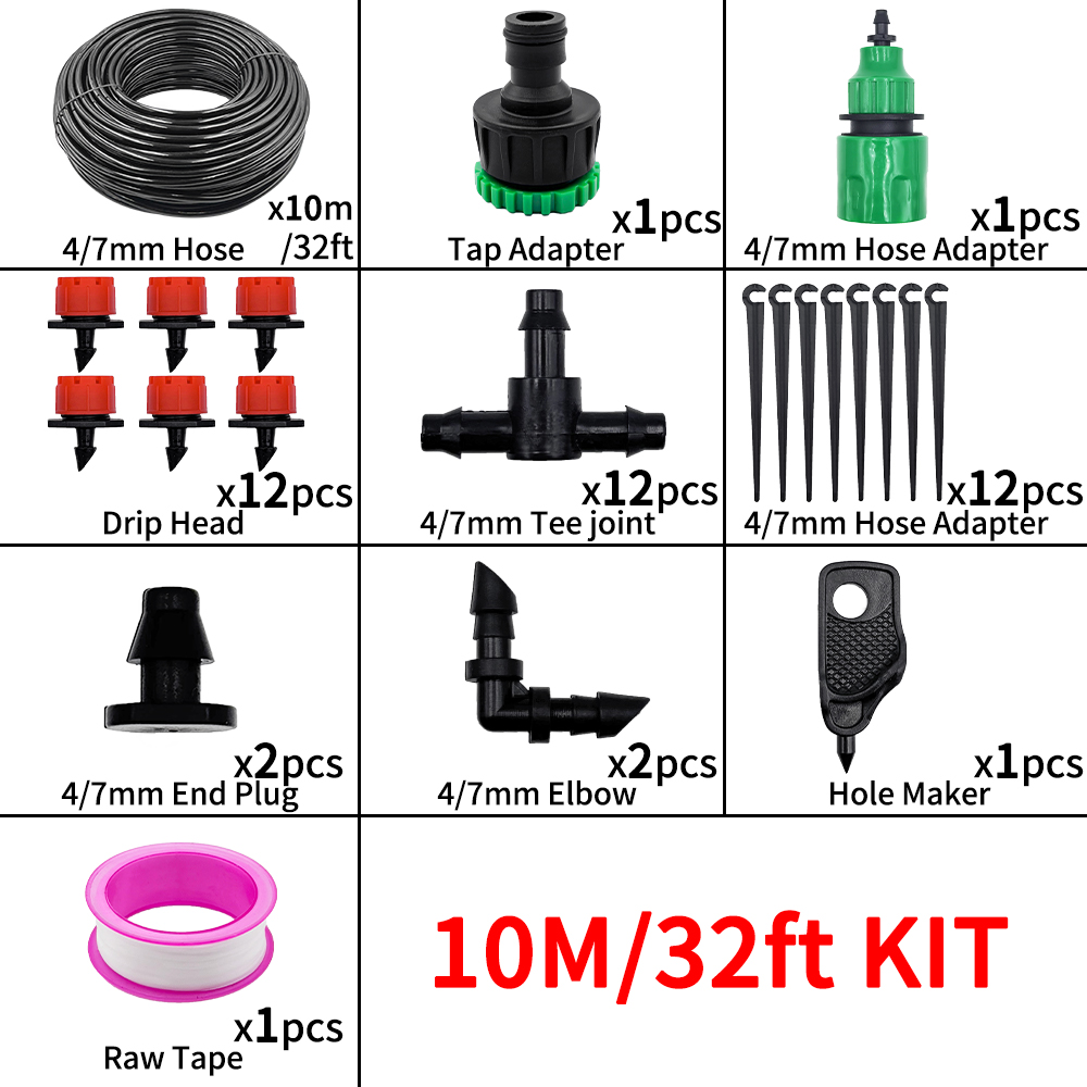 5-20M Drip Irrigation System Plant Watering Set Watering Kits Adjustable Drippers For Irrigation Micro Garden Watering System: Yellow