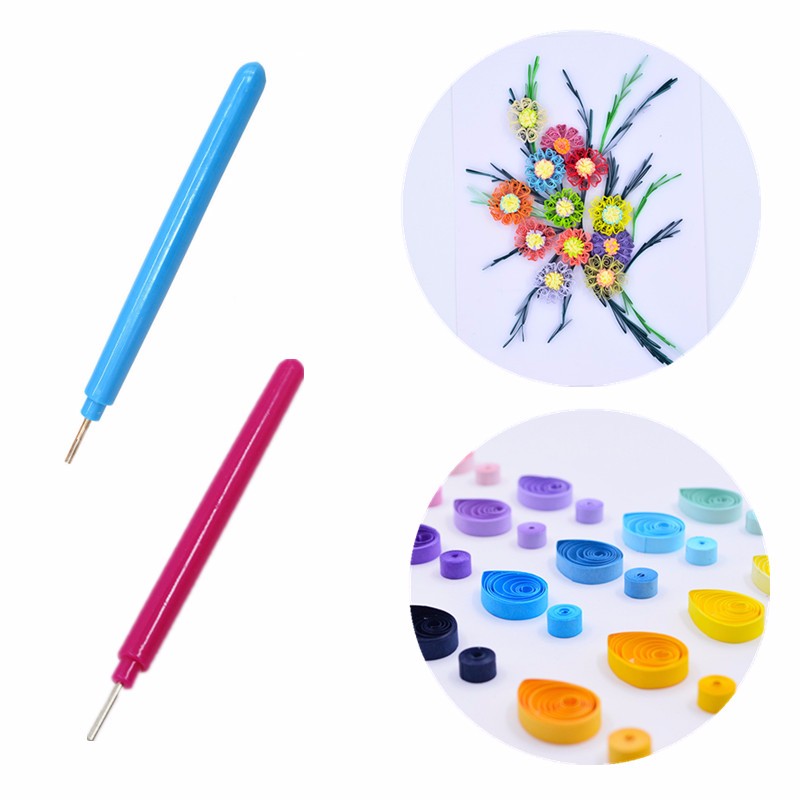 Stylo origami fait à la main, 2 couleurs, outils créatifs pour enfants, bricolage, artisanat, outils en papier fendu assortis