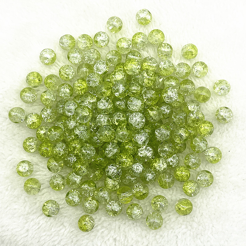4mm 6mm 8mm Round Glass Crackle Beads Loose Spacer Beads for Jewelry Making Diy Handmade Necklace Bracelets Accessories