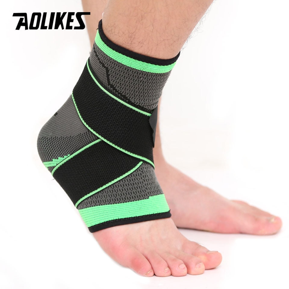 Aolikes 1Pcs 3D Weven Elastische Nylon Strap Ankle Brace Badminton Basketbal Voetbal Taekwondo Fitness Hak Protector