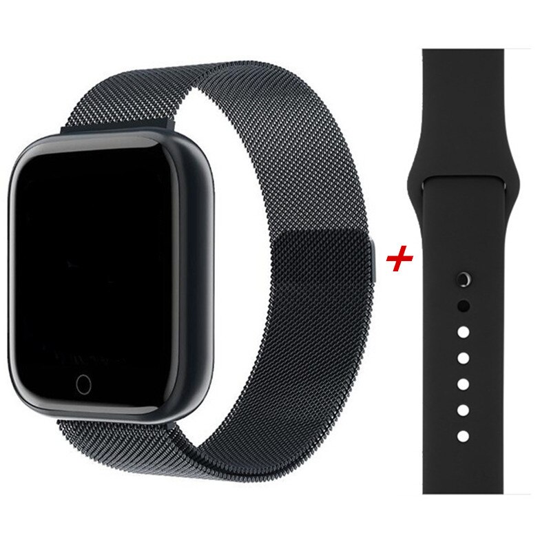 Smart Horloge Hartslag Bloeddruk Slaap Monitoring Band Waterdichte Sport Smartwatch Fitness Stap: Black metal strap