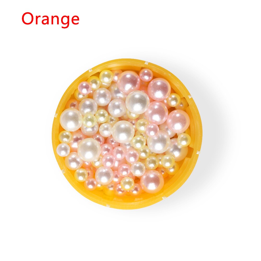 500 stk / taske 2.5-5mm bland regnbue farve rund uv harpiks efterligning perleperler intet hul løse perler diy smykker halskæde gør håndværk: Orange