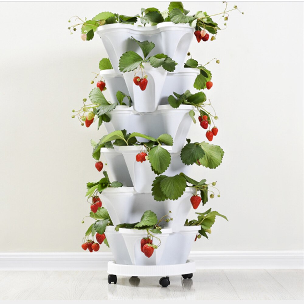 Removable Flower Pot Tray Round Plastic Tray Heavy Duty Flower Pot Rack Plant Caddy Rolling Potted Plant Stand Apr15