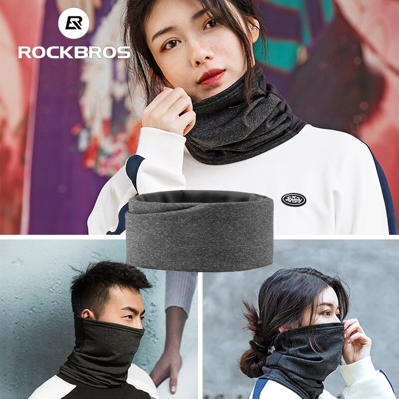 ROCKBROS-mascarilla de Ciclismo de invierno, Bandana transpirable a prueba de viento, máscara facial cálida, gorro térmico de lana para el cuello