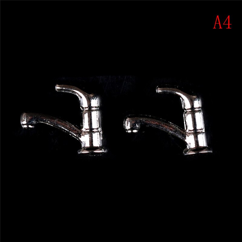 Simulazione 1/12 Dollhouse Miniature Accessori Mini Vasca Da Bagno Della Lega Rubinetto Acqua di Rubinetto Modello di Giocattoli per la Bambola Decorazione Della Casa: 9