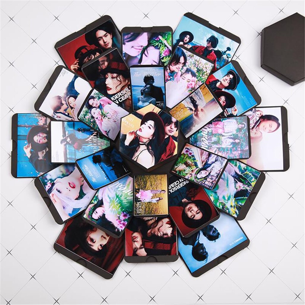 foldable albums DIY Photo Album Box Folding Scrapbooking Photo Albums Memory Box Birthday Christmas Day Wedding#0207g10