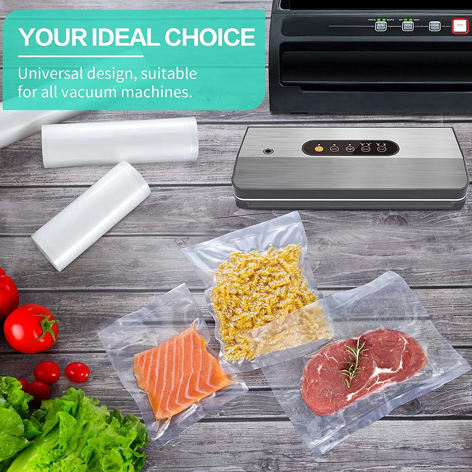 Vacuüm Voedselbesparende Sealer Zakjes 12/15/20/25/28/Cm Sous Vide Opslag Verpakking Zak Voor Vlees Fruit Groenten Noten