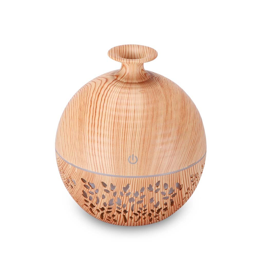 Air Aroma Essential Oil Diffuser Humidifier 7 Color Light LED Aroma Aromatherapy Humidifier Wood Grain Home Office Air Humidify: White