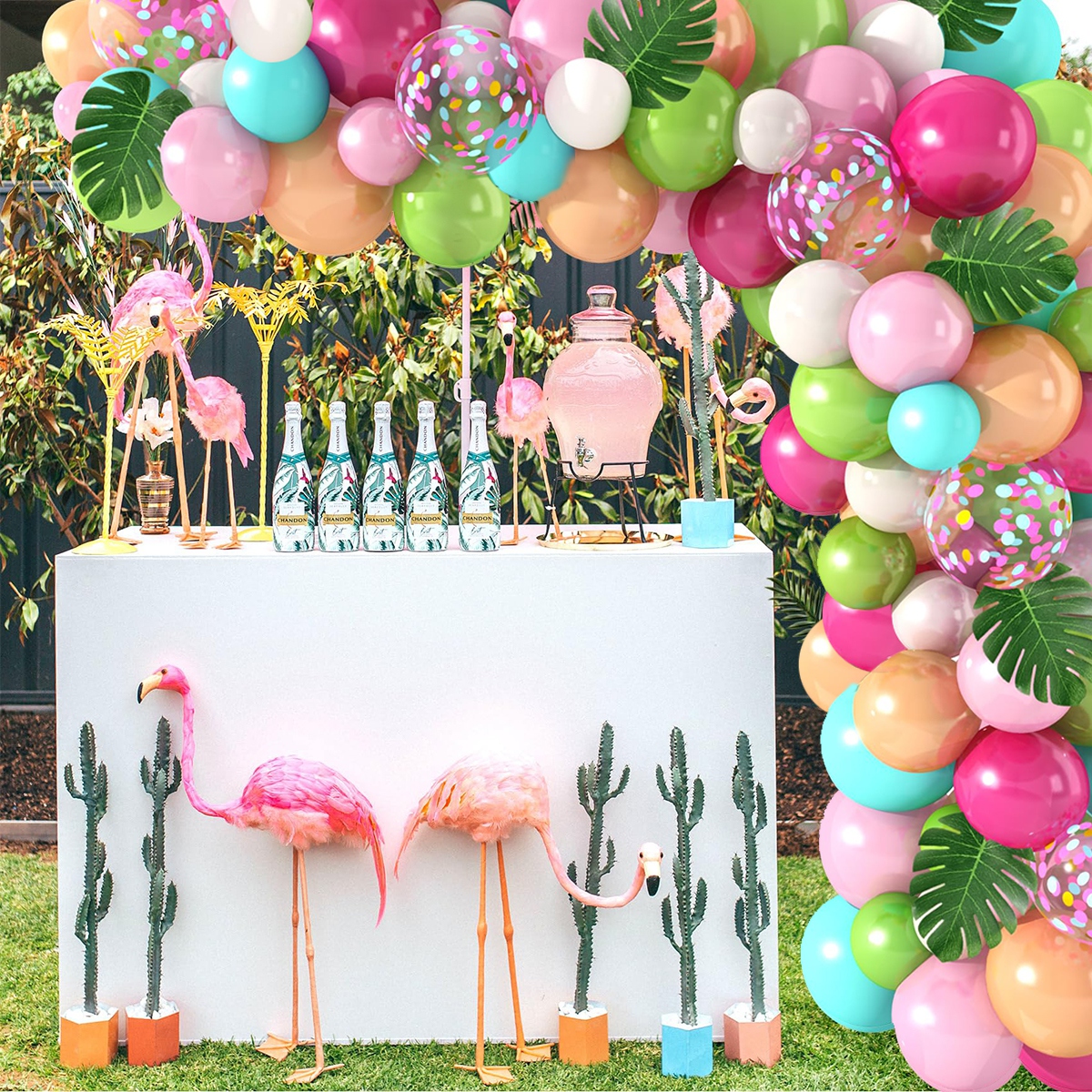 Hawaiianische Ballon-Girlande, Bogen-Set, tropischer Sommer, Hawaii-Party-Dekoration, Flamingo, Aloha, für Kinder, Babyparty, Geburtstag, Party-Dekoration