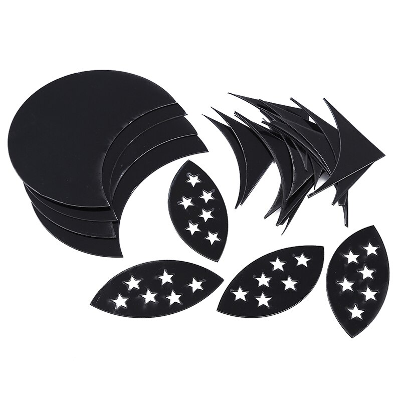 Spiegelstickers, vierkante acrylstickers, decoratie voor woonkamerachtergrond, doe-het-zelf verwijderbare stickers, kameraccessoires: Zwart