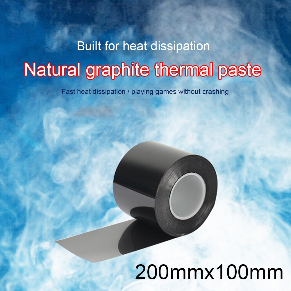 100x200x0.07mm Film Cooling Chip Graphite Sheet Sticker High Thermal Conductivity Multipurpose Flexible For Computer Lightweight